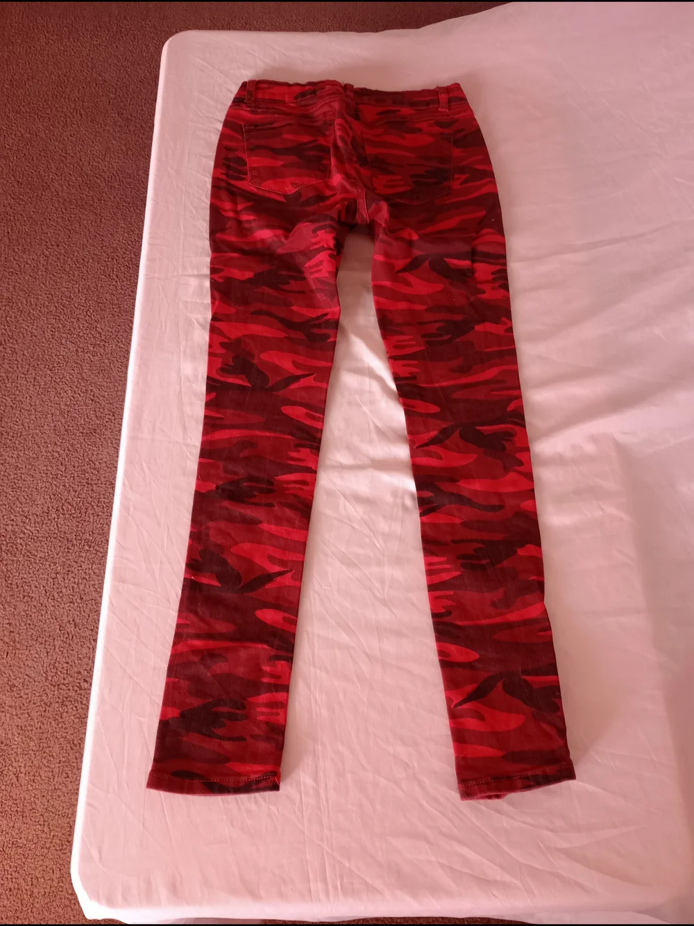 Blue Topic Red Camo Jeans Sz. 7/8 Distressed Women's